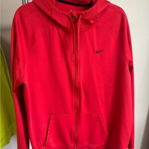 Nike Women's Red Zip-Up Hoodie